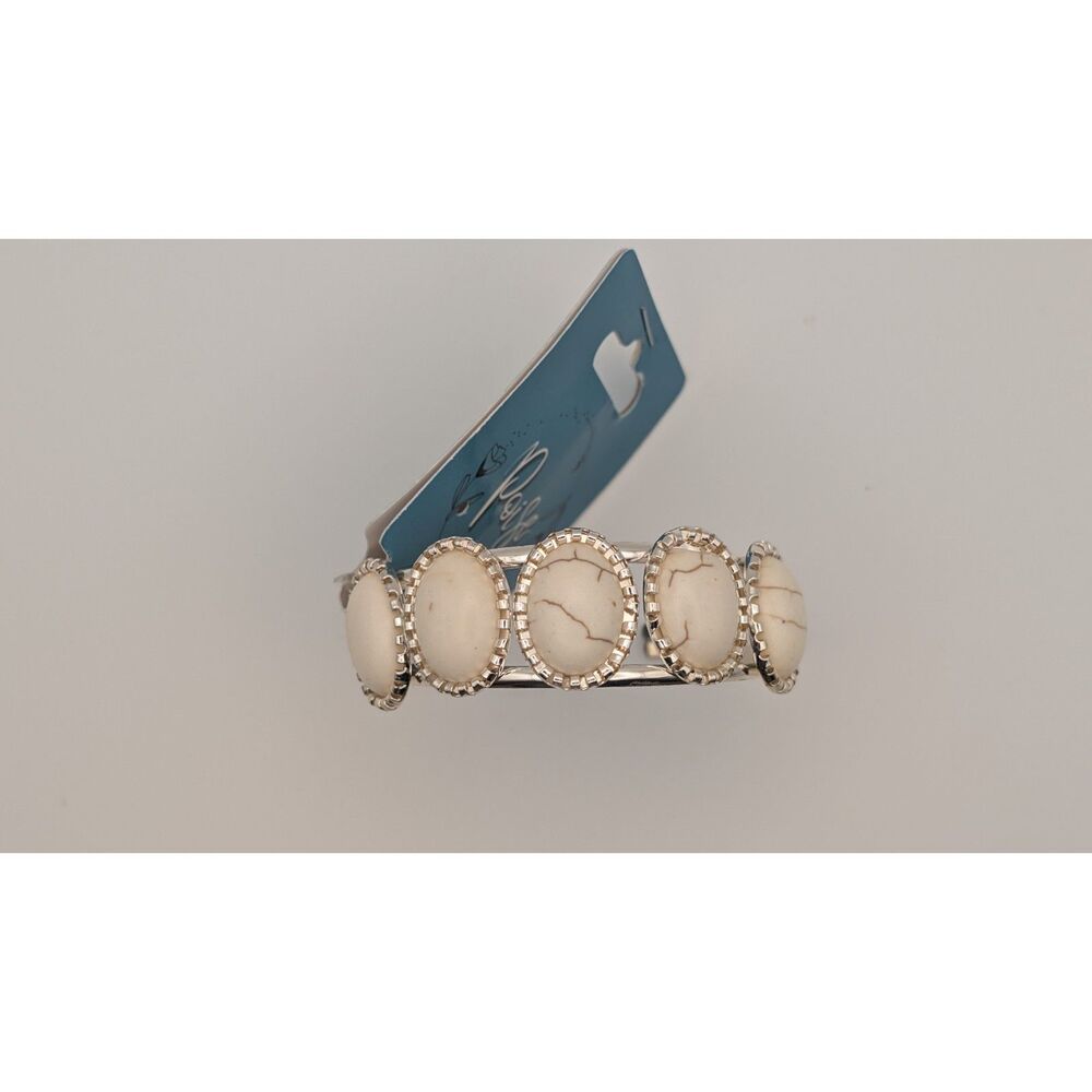 Poise White Stone Cuff Bracelet